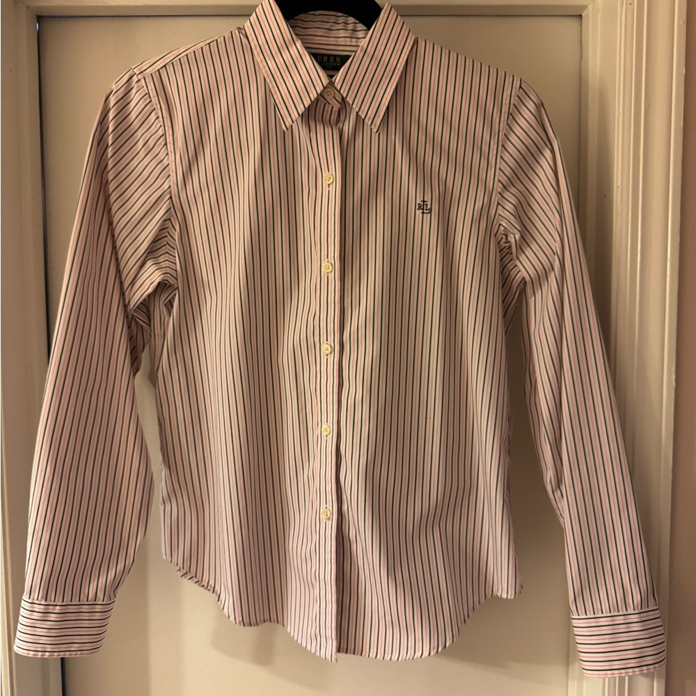 Ladies Striped Dress Shirt